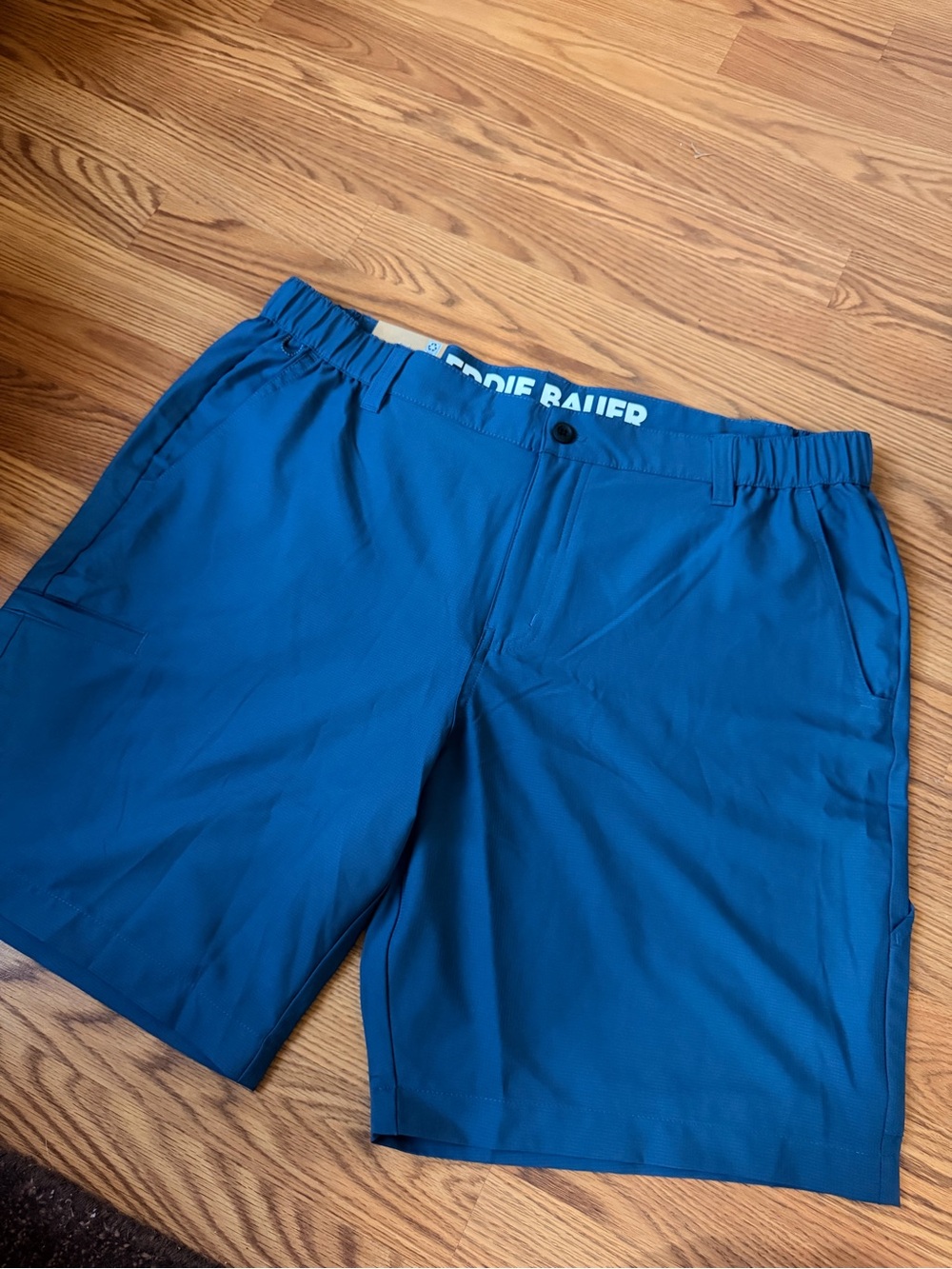 Eddie Bauer Men's Blue Flex Waist Tech Shorts Size XL 40-42 UPF 30 NWT